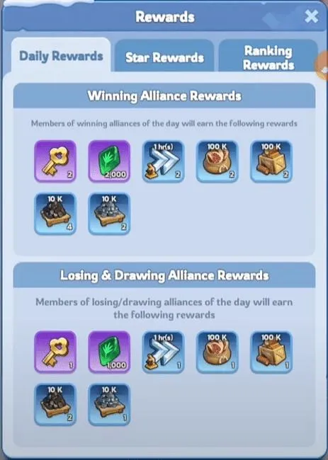 Alliance Showdown Rewards Explained