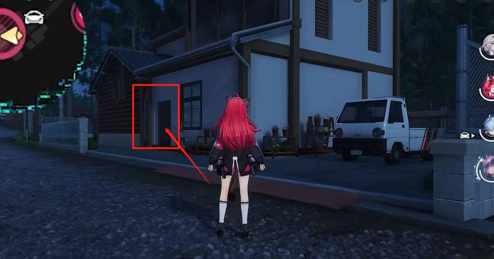 head to the white house on the left side of the minimap.