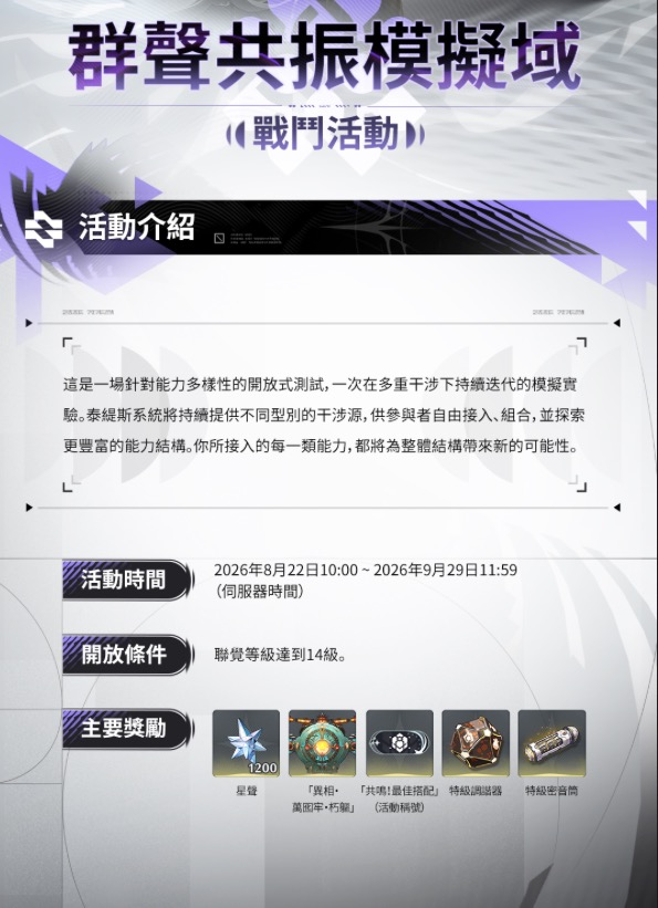 活動時間與獎勵