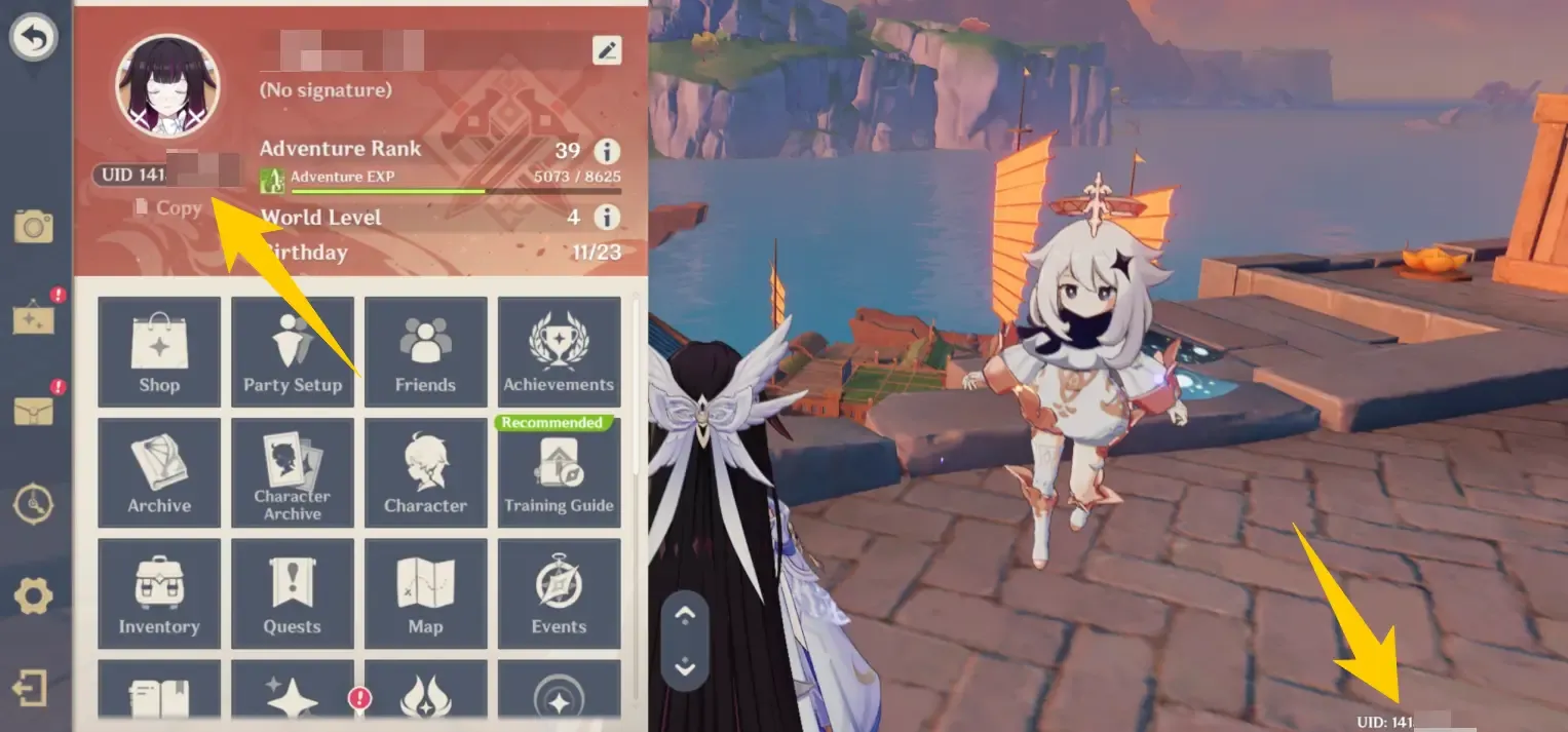 how to find genshin impact uid
