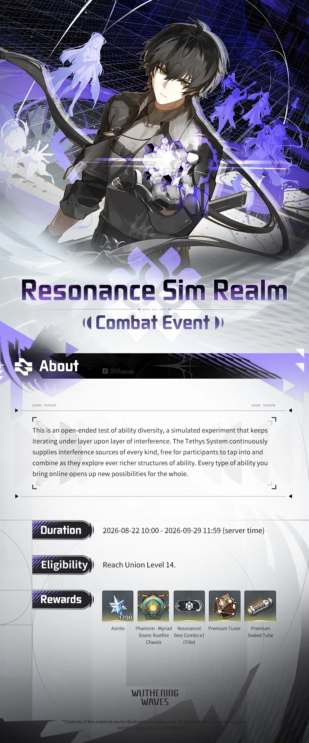 Resonance Sim Realm event dates, Union Level requirement, and rewards