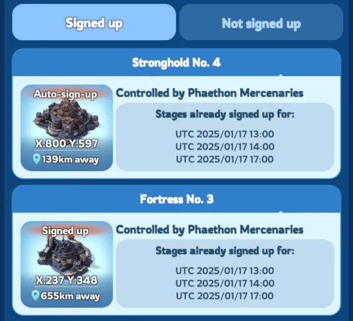 Sign-Up and Timing