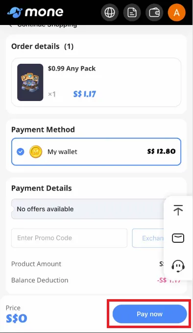 Choose a payment method for Kingshot top up