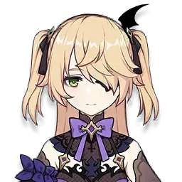 Fischl, Kuki Shinobu, or Sucrose character icon