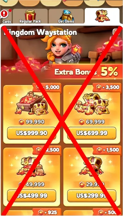 Unsupported Kingshot purchase that redirects to Kingdom Waystation