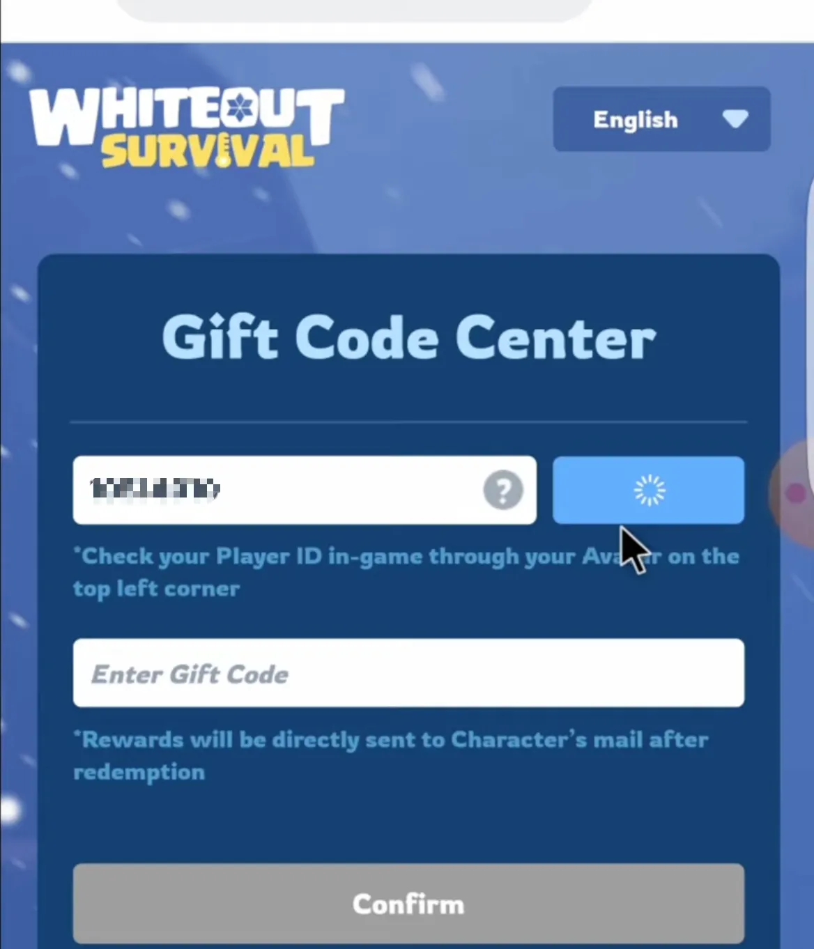 Type in your WOS Player ID