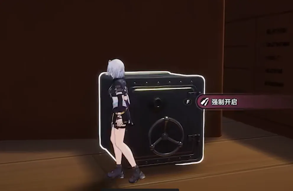 go underneath the large metal cabinet to find and open the first safe.
