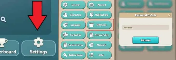 Kingshot Gift Code Center redeem page on iPhone and iPad